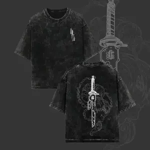 Menswear Top: Toji Vintage Oversized Washed Unisex Lightweight Cotton Graphic T-Shirt, Loungewear, Summervibes Gift for Anime Fans Streetwear Tshirt Round Neck Crewneck Tropical Shortsleeve