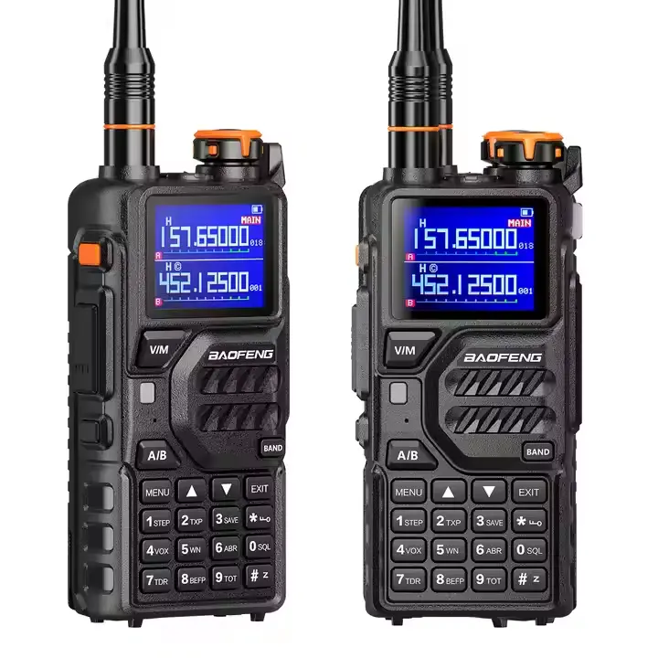 2Pack BAOFENG K5 PLUS Tri-Band Walkie Talkie Long Range High Power Two-Way Radio with One Touch Frequency，Portable, long battery life, long distance