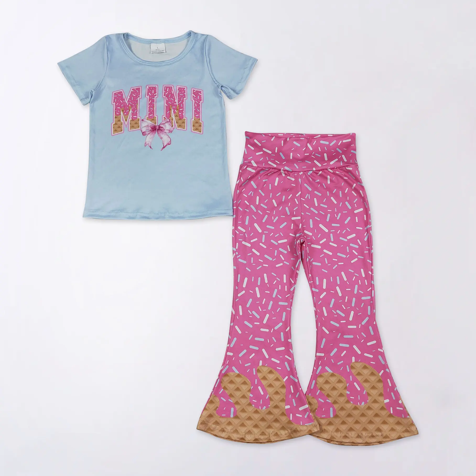 Toddlers Baseball MINI Bell Pants Girls Set, Yes, 2T