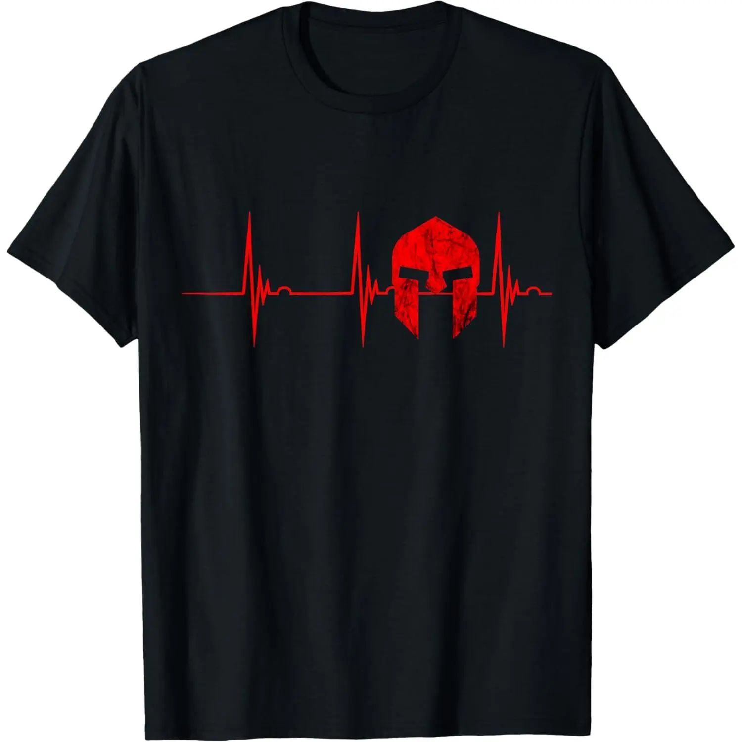 100%cotton Gladiator Spartan Heartbeat EKG Pulseline Gladiator T-Shirt