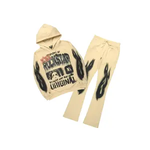 Kyo Beige Hoodie Stacked Track Set