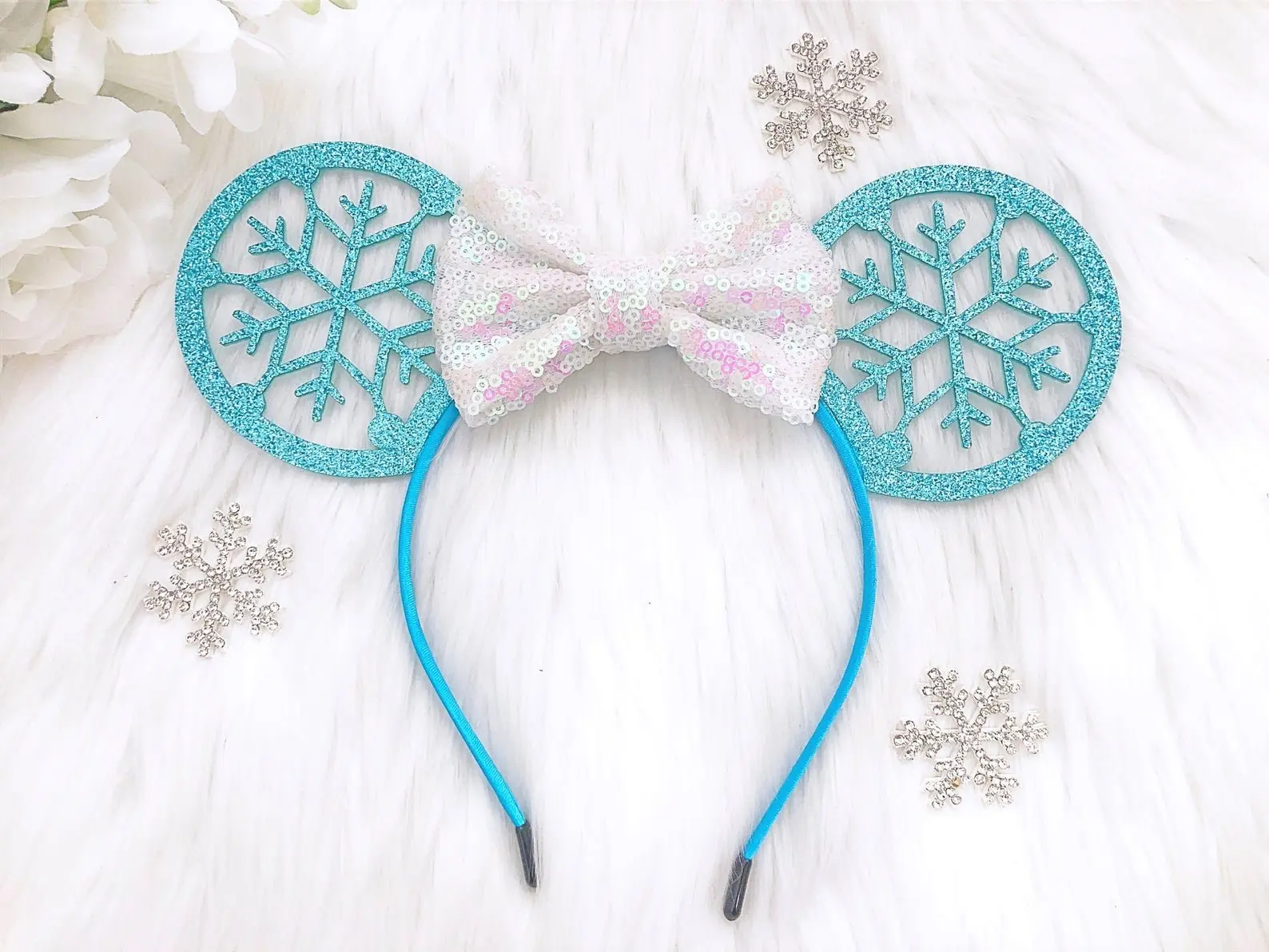 SALE Mouse Ear Frozen Sequin Bow Headband