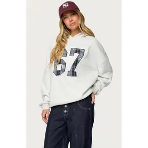 Edikted Women's Gali Plaid 67 Oversized Hoodie