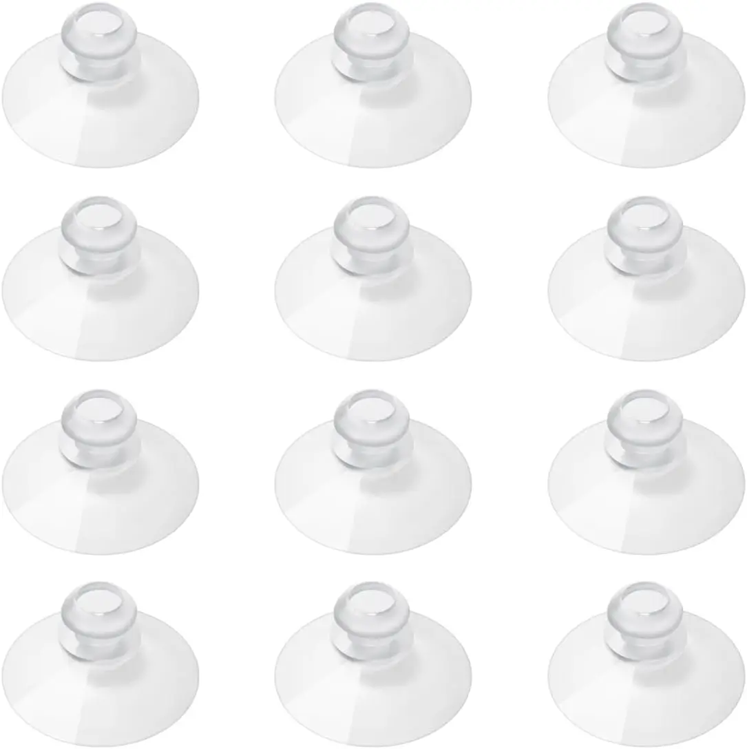 12 count 1.2 inch Small Clear Suction Cups for Glass, Without Hooks Without Holes, Thick Professional Sucker Pads for Organization Decoration Window Bathroom Kitchen  Radar Detector