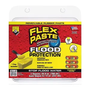 Flex Seal Family of Products  26 oz Rubber Coating Flood Protection, Yellow - Pack of 3