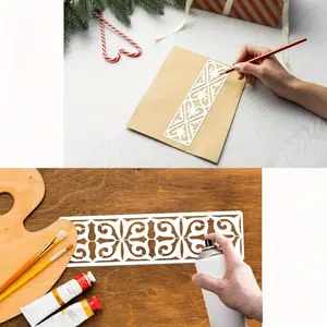 Set of 12pcs Reusable Furniture Cake Decoration Template, DIY floral painting templates, Washable Floral Stencil Template for Furniture, Walls, Windows, Cabinets, DIY Crafts, Cabinet Decor