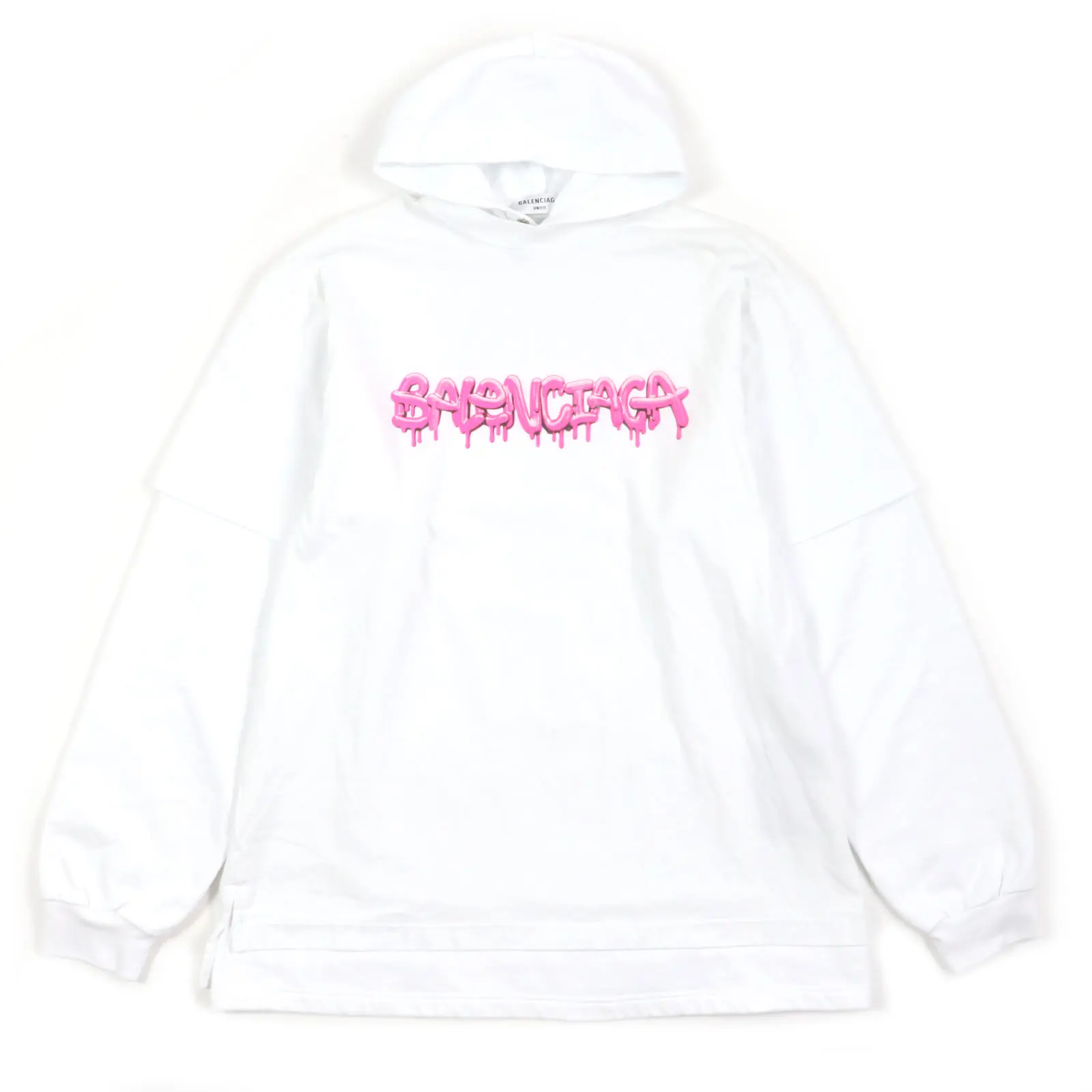 Pre-owned Balenciaga Cotton Small Leather Goods Graphic Logo Oversized Pullover XS