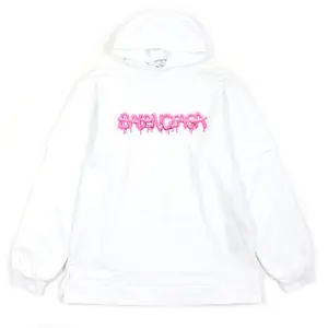 Pre-owned Balenciaga Cotton Small Leather Goods Graphic Logo Oversized Pullover XS