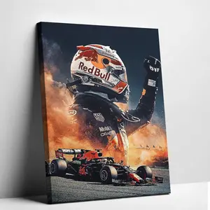 Max Verstappen Poster, Formula 1 Print, Red Bull Racing, Sports Office Wall Art, Bedroom Poster Bathroom Canvas Poster