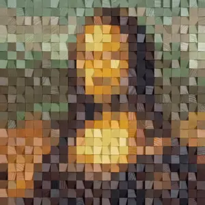 The Mona Lisa (36" x 24") Pixelated wood art