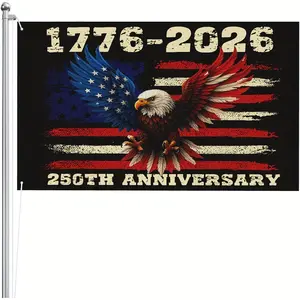 [Heavy-Duty | Double-Stitched] Heavy-Duty Double-Stitched 250Th Anniversary Flag |   1pc Large (1776-2026) with 2 Grommets - Outdoor/Betsy Ross & Bald Eagle Banner for 250Th Celebration Decorations