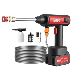 Portable Wireless High Pressure Car Wash Water-Gun, 1 Set Rechargeable Cordless Car Wash Tool with Accessories, Multifunctional Car Washing Tool