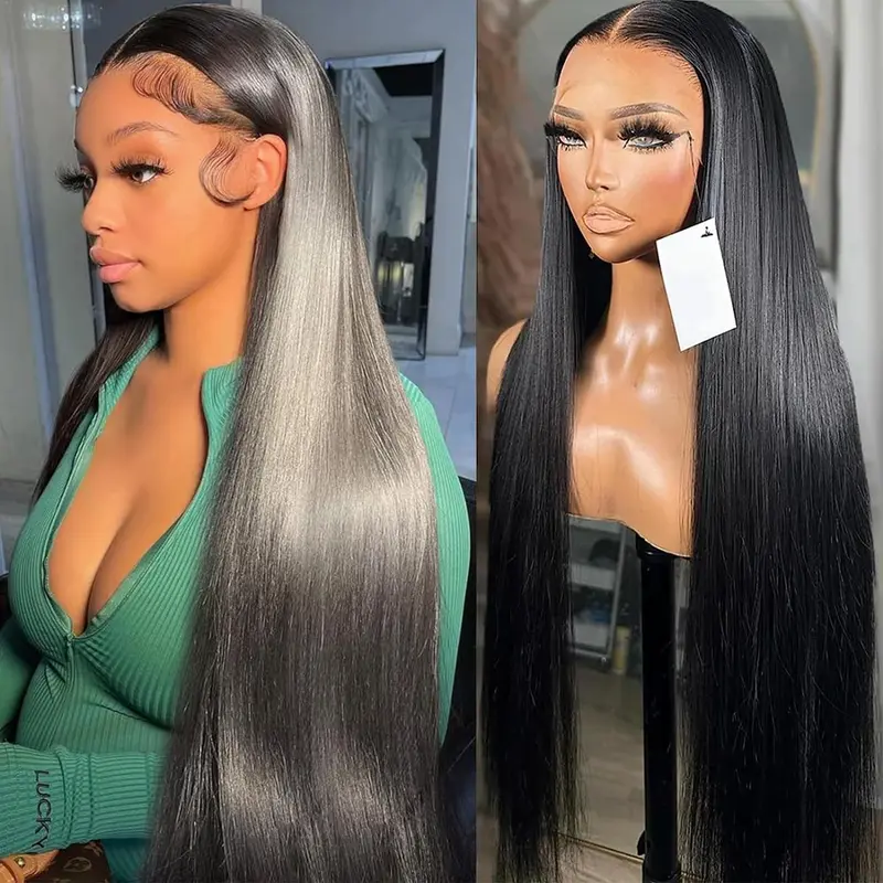Lemoda 13x6 Full Lace Frontal Wig 200 Density Straight 13x4 Lace Front Wigs Human Hair Transparent Lace Pre Plucked 15A Brazilian Virgin Human Hair Wigs for Women