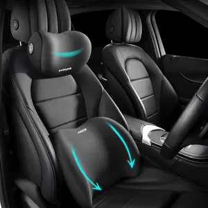 Soft Comfortable Memory Foam Neck Pillow and Lumbar Support, Protects Neck and Back, Car Interior Accessories for Optimal Comfort, Neck Headrest