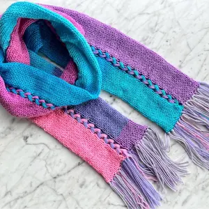 Handmade knit braided scarf