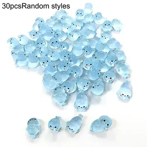 30pcs Simulation Night Glow Mini Seal Statues, Cute Resin Style Plastic Ocean Animal Decorations, No Battery Needed Glowing Sculptures, Glow In The Dark