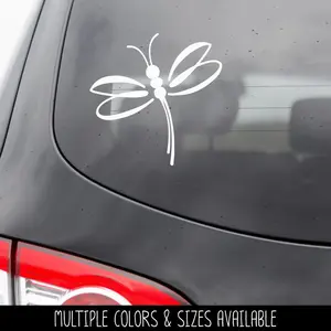 Simple Dragonfly Decal – Nature-Inspired Vinyl Sticker for Doors, Cars, Laptops, Walls, Yeti Minimalist Dragonfly Sticker Design Gift Idea