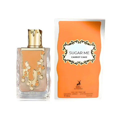 Women's MAISON ALHAMBRA Sugar Me Carrot Cake EDP, 3.4 fl oz - Oriental Vanilla, Aromatic Sweet Scent, Spicy Cheesecake, Hazelnut Almond, Amber Musk, Bakery Notes, Long-Lasting Daily Wear Delightful Fragrance for Adults