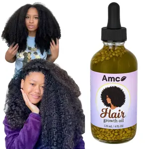 AMC Naturals Hair Growth Oil Herbal Infused with Castor Oil Aloe Vera Fenugreek for Longer Thicker Hair Nourishing Gentle Haircare 4oz