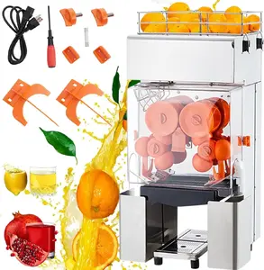 【GARVEE】Commercial Heavy-Duty Juicer Machine，110V 120W Automatic High-Speed Press，22-30 Oranges/Min, SUS304 Stainless Steel Tank，Multi-Fruit for Lemon, Sugar Cane, Orange