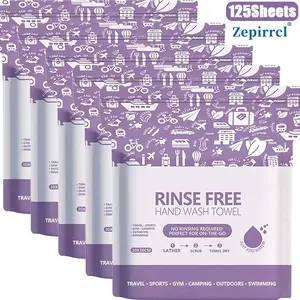 125 Sheets Disposable Rinse-Free Bath TowelsJust Add Water, Knead To Lather, No Rinsing Required. Homeless bulk items, Ideal For The Elderly, And Individuals With Limited, Mobility.11.81×11.81 Inches, 25 Sheets Per Pack