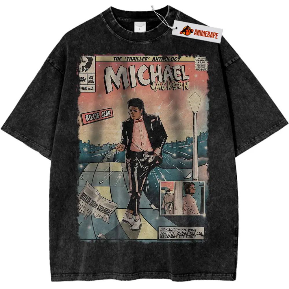 Michael Jackson Retro Singer Acid Washed T-shirt, Vintage Gym