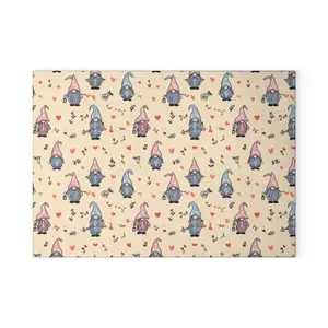 Vintage Gnomes Glass Cutting Board