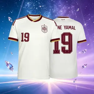 2026 Spain 19#Lamine Yamal and 20#Pedrl Short And Long Sleeve Soccer Jersey Fans Version Breathable