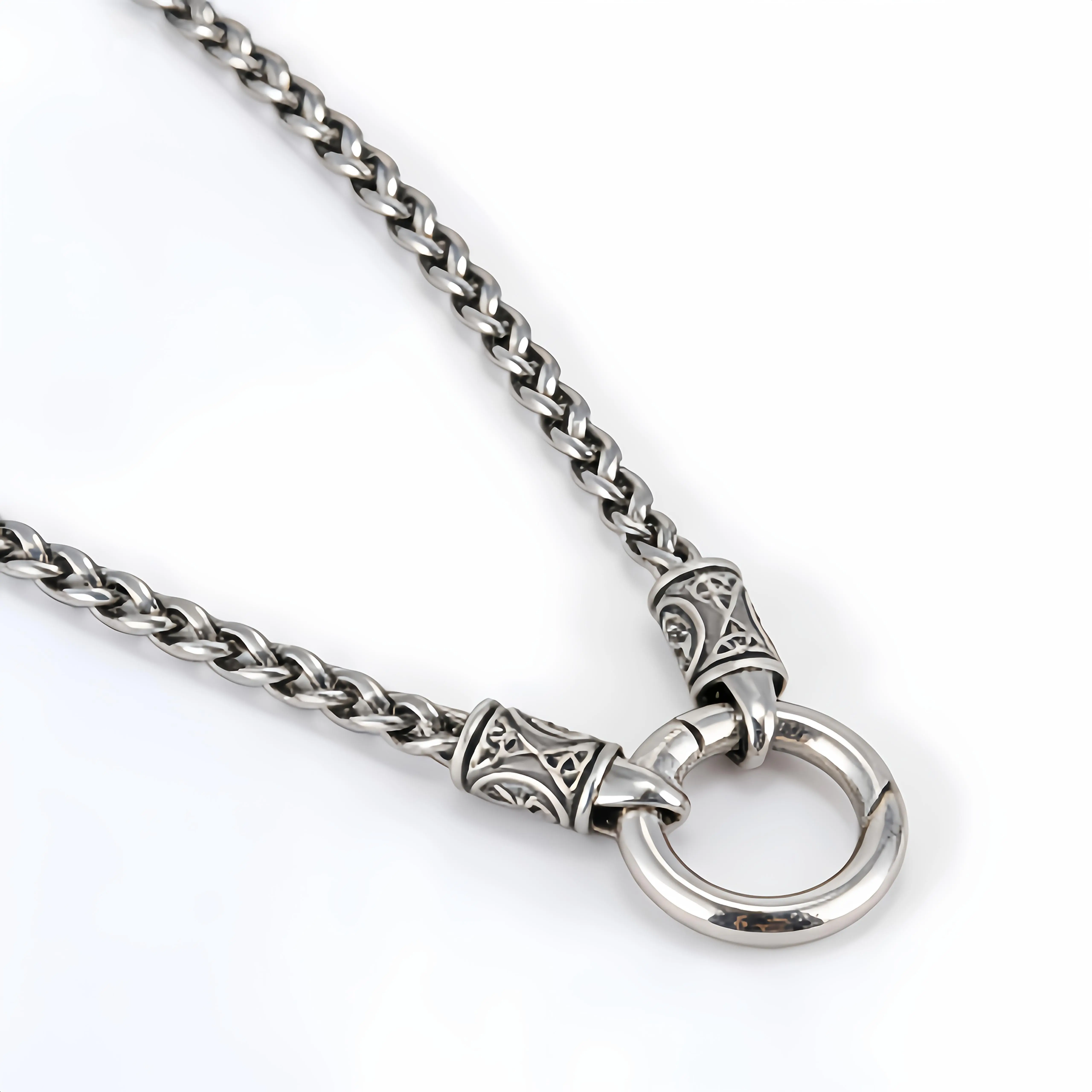 925 Sterling Silver Dragon Bone Motif Necklace - Unisex, Daily-Wear Jewelry Accessory, Fashion Look, Motif Pendant