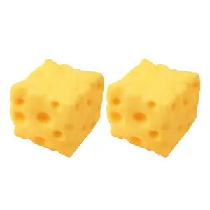 2Pcs (2.95in) Stress Relief Toys Soft Elastic Cheese Squeeze Toy Slow Rising Rebound Sensory Fidget for Kids Adults Party Favor