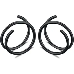 18G 20G Double Nose Rings Hoops for Single Pierced Surgical Steel Spiral Nose Ring Left or Right Nose Piercing for Women Men