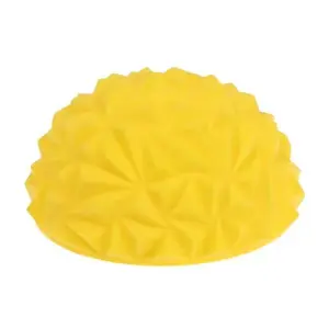 Yoga Half-Ball Trainer - Textured Hemisphere Yoga Ball 16 cm with Foot Massage Surface for Balance Training - Core Stability & Outdoor or Indoor Play - Dual Purpose Exercise & Game Equipment | Yellow