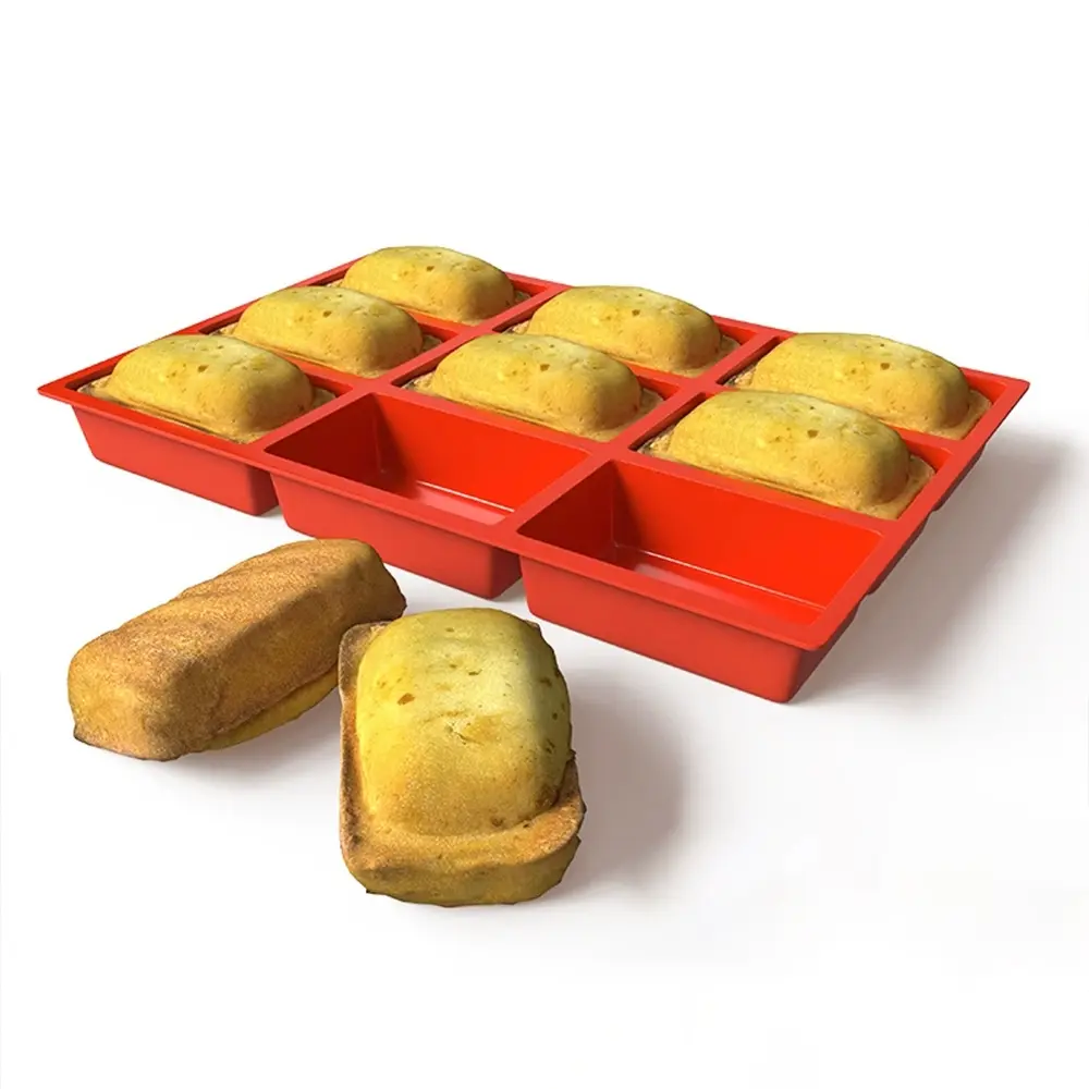 Silicone Cake Mold, 9 Cavity 3D Design, High Temperature Baking, Multifunctional Mini Brownie Pan, DIY Candy Art Tool, Soap Mold, Silicone Loaf Molds, Bakery Molds, Baking Tools, Molds For Baking, Baking Supplies