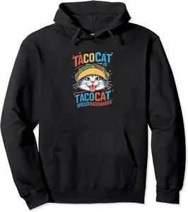 Tacocat Spelled Backward Is Tacocat Tee Cat And Taco Lover Pullover Hoodie - Latellestcha Shop 39B0D222Y6YV