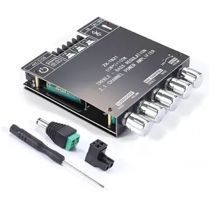 50W+50W+100W Amplifier Board with Treble and Bass Control,  5.0 HiFi 2.1  Subwoofer Stereo Amplifier Board, Dual TPA3116D2 Chip BT and AUX Inputs for DIY  Speakers (ZK-TB21)