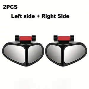 2 Car HD Blind Spot Mirrors 360° Adjustable Ultra-Clear Glass for Trucks SUVs Sedans Left & Right Side View