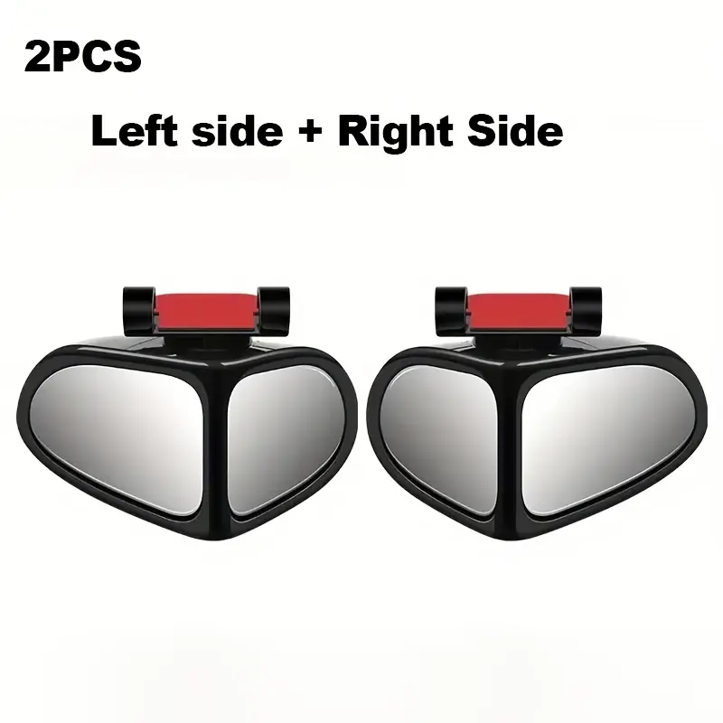 2 Car HD Blind Spot Mirrors 360° Adjustable Ultra-Clear Glass for Trucks SUVs Sedans Left & Right Side View