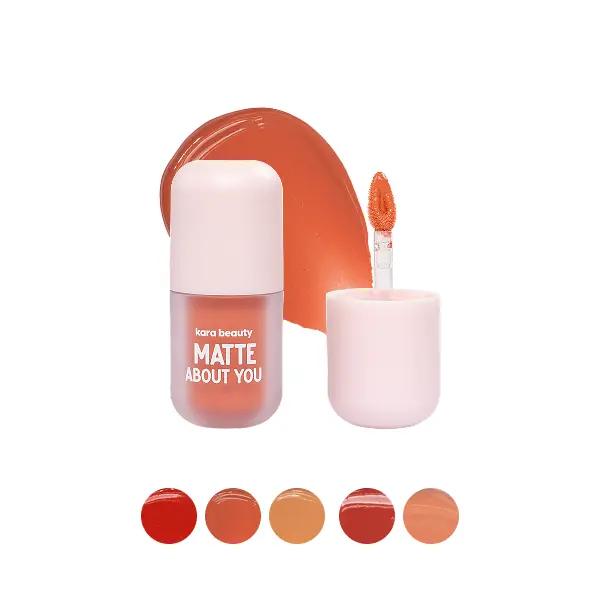 Kara Beauty Matte About You Velvet Lip Tint Crimson Crush Moisturizing Glow to Matte Finish Long-Wearing Non-Drying Formula Lightweight Soft Texture Lipgloss Lipstick