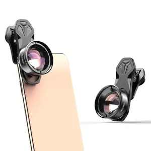 Professional Lens for Mobile Phones, Clip Universal 2 En 1, 37mm, 0.45 Times, 49uv, Super Wide Angle + Macro HD, Suitable for iPhone and Android