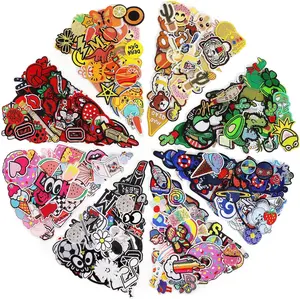 Randomly Packed Embroidered Iron-on Patches Applique: 72Pcs Random Assorted Decorative Patches Iron on/Sew on for Clothing Accessories