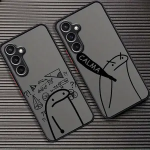 Mobile Phone Case: Funny Stickman Art For Samsung Galaxy S25 S24 S23 S22 Ultra Plus S21 FE 4G 5G and A56 A36 A25 A16 A07 A06 A05 Series 5G Mobile Phone Case, Frosted Translucent Anti-Shock Case