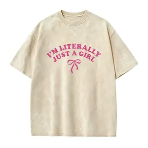 100% Cotton Unisex I'm Just a Girl, I'm Literally Just a Girl T-Shirt Coquette Bow Girly Tee