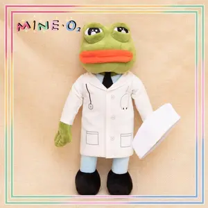 30cm Creative Cartoon Doctor Frog Plush Toy Widows Orphans Sad Pepe Doll Health Frog Doctor Pepe Doll Sad Frog Plush Toy