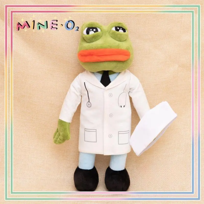 30cm Creative Cartoon Doctor Frog Plush Toy Widows Orphans Sad Pepe Doll Health Frog Doctor Pepe Doll Sad Frog Plush Toy