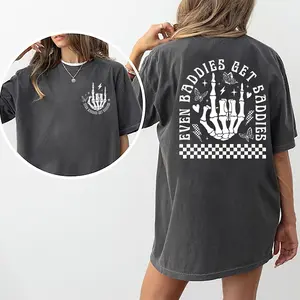 Even Baddies Get Saddies Shirt, Vintage Rock Hand Graphic Printed Tee, Mental Health T-shirt, Unisex Anxiety Depression Comfort Shirts, Gift For Girls, Women's Tops, Womenswear, Cotton Fabric Relaxed Fit Chic Style