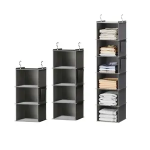 Hanging Wardrobe Organizer and Closet Storage Shelves 4 or 6 Shelves