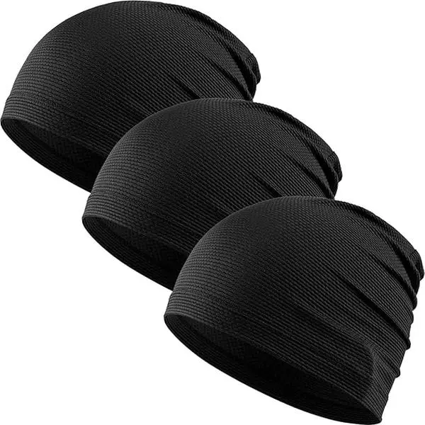 3-Pack Breathable Cooling Skull Cap for Men & Women Summer Beanie | 3D Mesh Ultra-Soft Moisture Wicking Quick Dry & Lightweight Helmet Liner for Motorcycle Cycling Workout & Hard Hat Sports skullcap