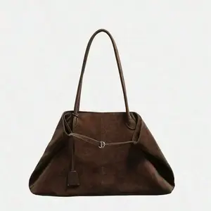 Fashion Versatile Classic Retro High-End Suede Tote Bag, Large Capacity Casual Commuter Shoulder Handbag, Work Office Shopping Bag, Suitable for Party, Gift, Business, Bags for Ladies Fashionable