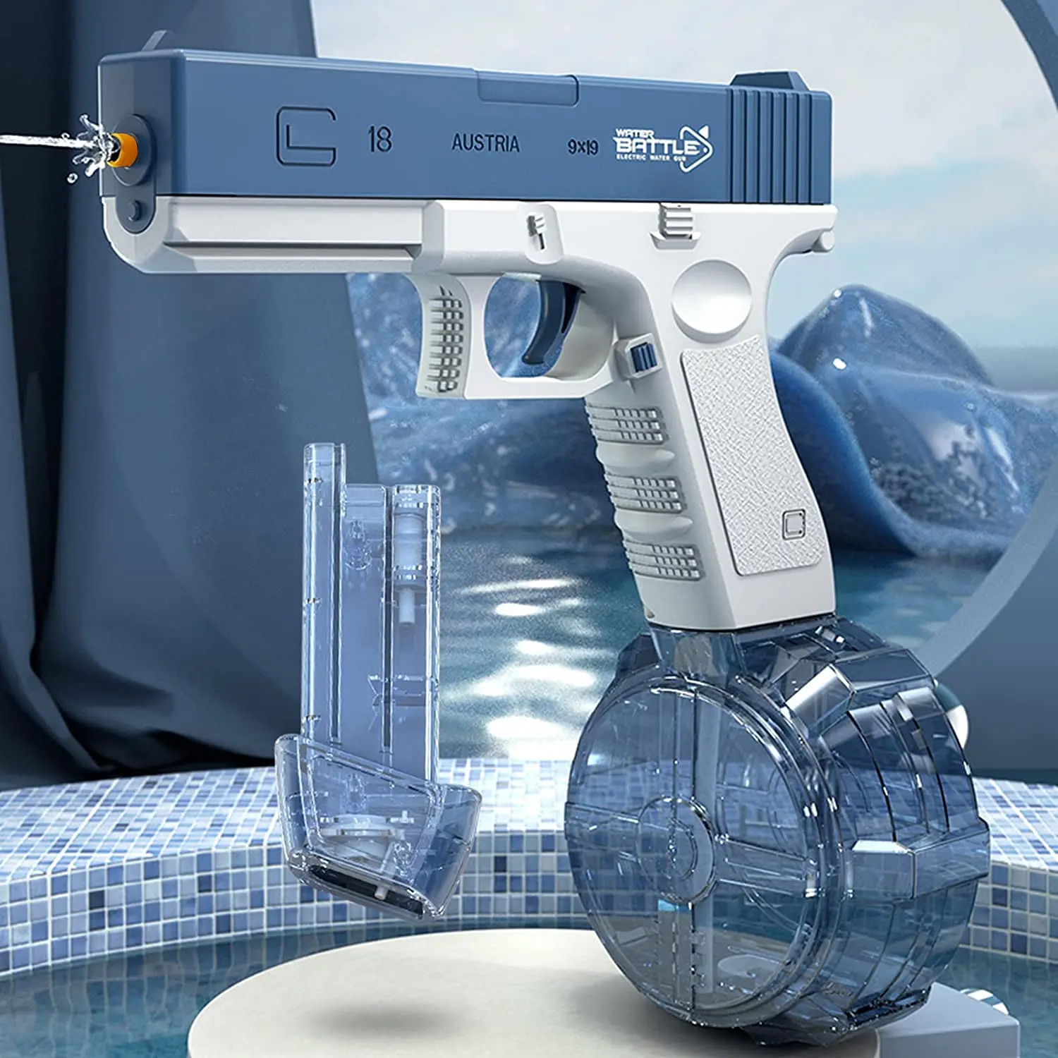 Children's electric water gun toy classic Geke continuous water spray large capacity water game essential props Portable Durable Outdoor Toy