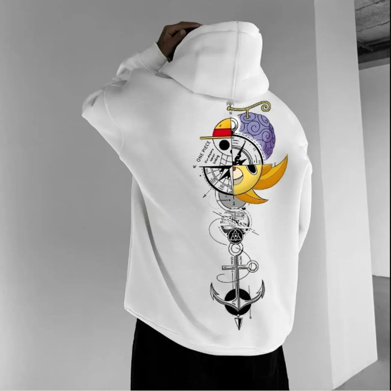 Anime #Onepiece Back Print Anime Streetwear Hoodie, Otaku Graphic Sweatshirt, Japanese Aesthetic Outfits, Trendy Best Gift SS